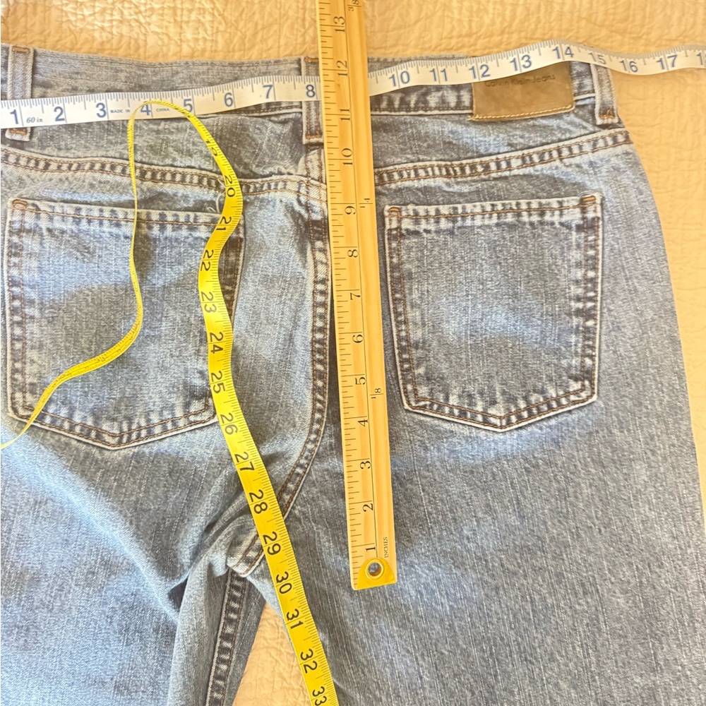 Calvin Klein Vintage Y2K Flare Doublestone Mid-Rise Cotton Denim Jeans Size 6 - Picture 4 of 9